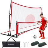 WARMOUNTS 2-IN-1 Portable Soccer Trainer Rebounder Net with Carrying Bag, 73"x49" Soccer Bounce Back Net for Solo/Team Practice, Soccer Training Net w/ Target