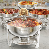 DBS-R-02 Chafing Dish Buffet Set, 5QT Glass Stainless 4Pack