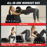 WARMOUNTS Hip Thrust Bench, 17.6" x 15.7" Multi-Functional Total Body Workout Box for Hip Thrust Box, Glute Bridge, Box Jump Training, Hip Thrust Machine at Home Gym