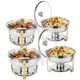 chafing-dish-buffet-set-5-qt-gold-accent-stainless-steel-with-glass-lid-4-pack