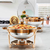 dbs-r-21-chafing-buffet-set-5qt-rose-gold-chafer-with-glass-lid-2-pack