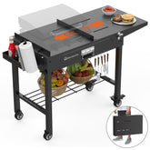 grill-table-portable-folding-cart-adjustable-loading-400-lb-front-view