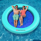 Inflatable Water Hammock Floating Dock, 6'/8' Round Inflatable Raft