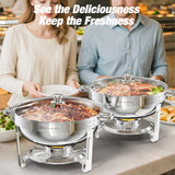 DBS-R-02 Chafing Dish Buffet Set, 5QT Glass Stainless 4Pack