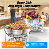CD67 Chafing Dish Buffet Set, 5QT Round Glass Stainless