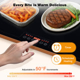 Electric Warming Tray Large 24x16in, Food Warmer with Thermostat