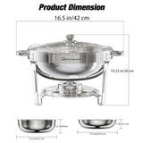 DBS-R-02 Chafing Dish Buffet Set, 5QT Glass Stainless 4Pack