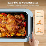 WARMOUNTS Food Warming Mat, Portable Electric Warming Tray w/ 3 Adjustable Temperature, Full-Surface Heating in 10s, 3 Hour Auto Shut-Off, Roll Up Silicone Heating Pad for Food Buffet Home Daily Use