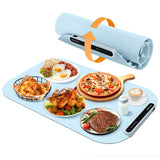WARMOUNTS Food Warming Mat, Portable Electric Warming Tray w/ 3 Adjustable Temperature, Full-Surface Heating in 10s, 3 Hour Auto Shut-Off, Roll Up Silicone Heating Pad for Food Buffet Home Daily Use
