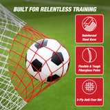 WARMOUNTS 2-IN-1 Portable Soccer Trainer Rebounder Net with Carrying Bag, 73"x49" Soccer Bounce Back Net for Solo/Team Practice, Soccer Training Net w/ Target