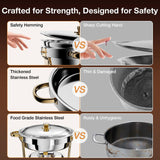 Chafing Dish Buffet Set, 5QT 2 Pack Gold Accent Stainless Steel