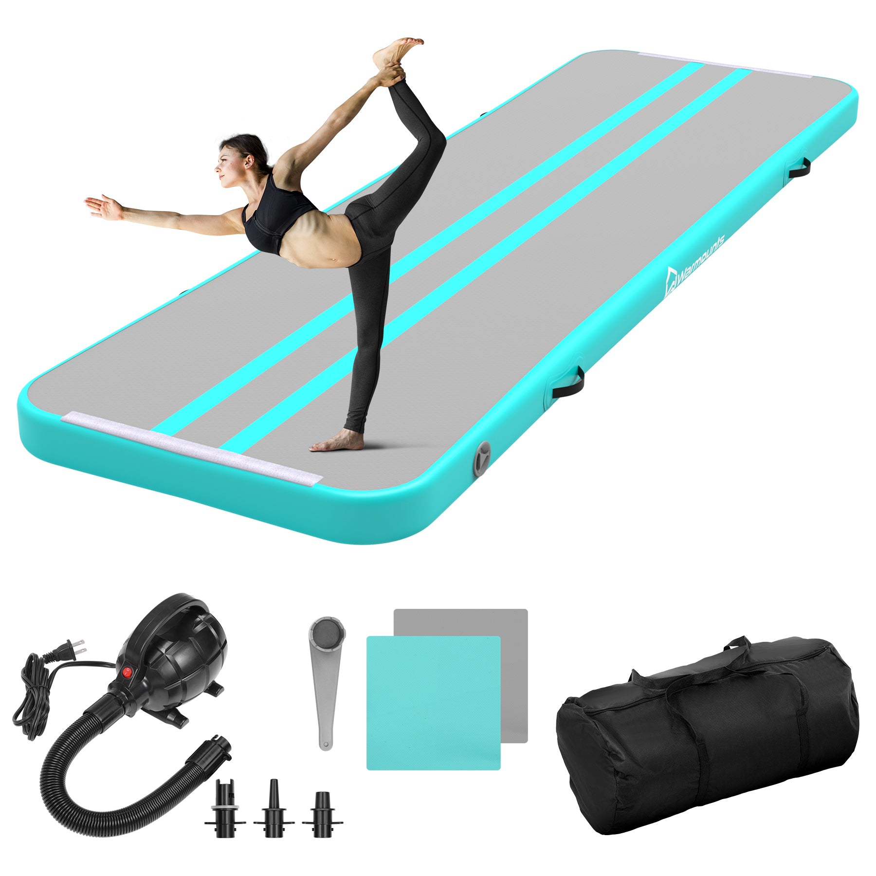 Air Track Tumbling Mat, Inflatable Pump Portable Warmounts