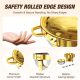 Chafing Dish Buffet Set, 5QT Gold Accent Stainless Steel Chafers