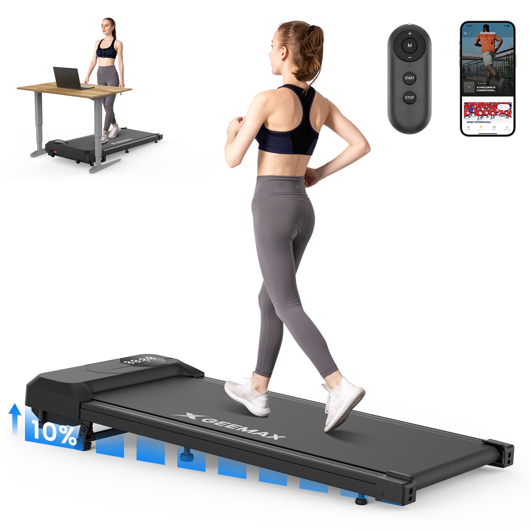 c3-walking-pad-under-desk-treadmill-portable-loading-300lbs-front-view