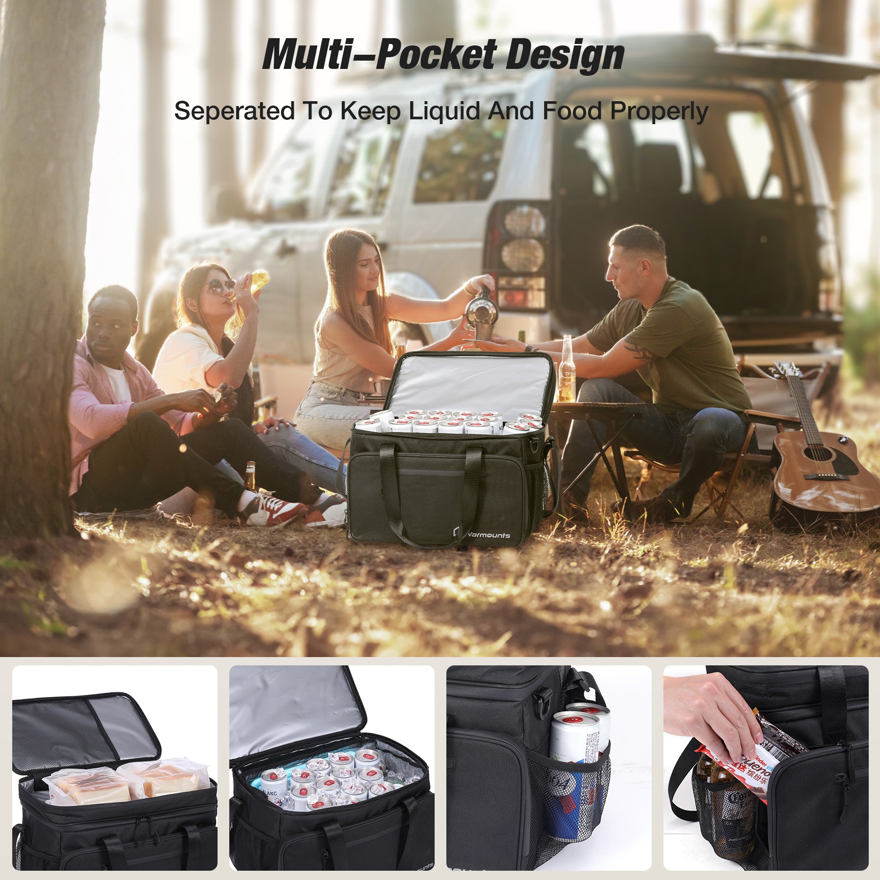CB48 Soft Cooler Bag, 48cans Camping Waterproof - WARMOUNTS