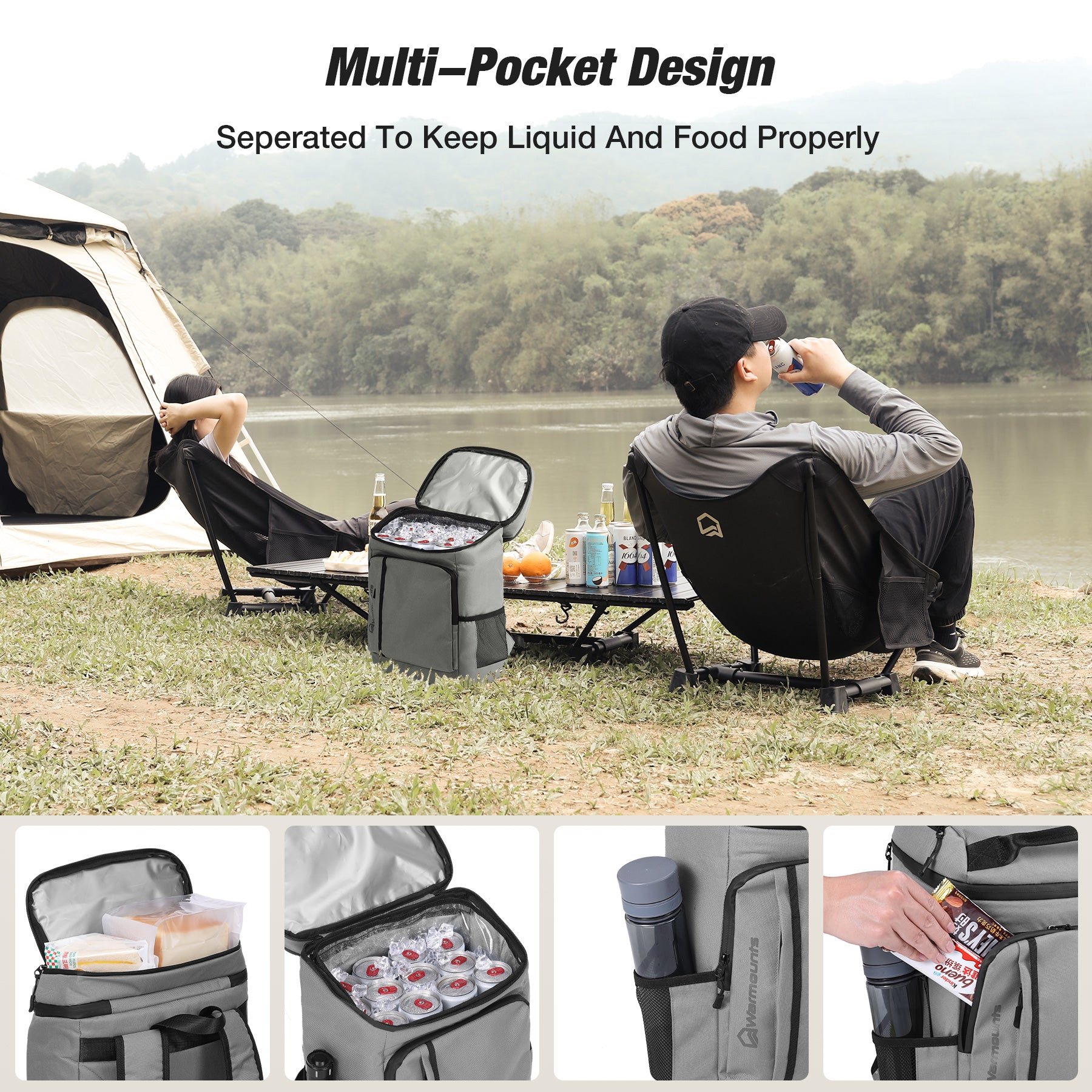 CB63 Soft Backpack Cooler, 36 Cans Camping - WARMOUNTS – Warmounts