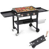 gas-griddle-portable-flat-grill-wheel-foldable-trailer-front-view