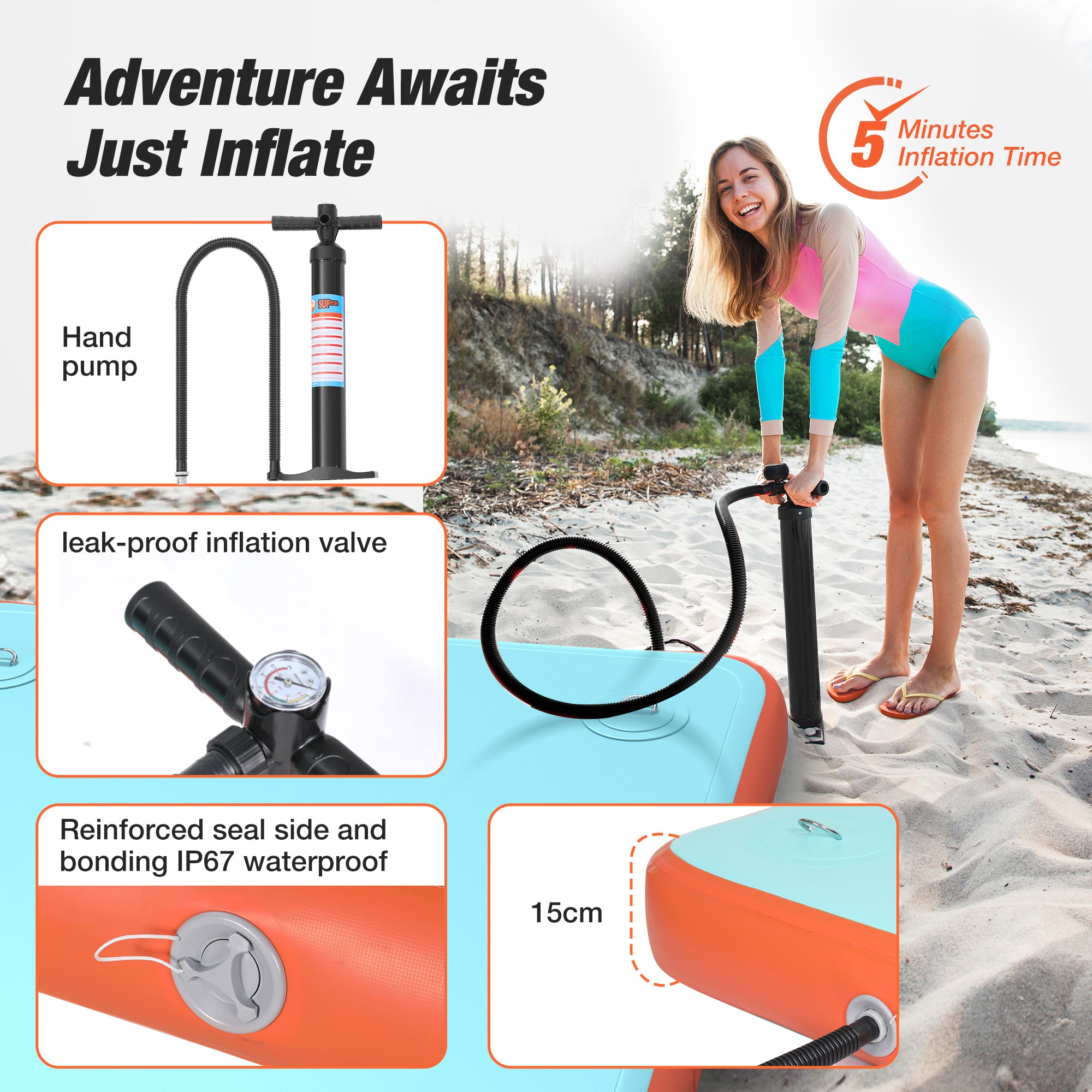 Inflatable Floating Air Dock, 5*6/8*6/10*6ft Water Raft - Warmounts