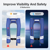 Automatic Inflatable Life Jacket, with 5 Reflectors