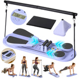 Pilates Board, Foldable Pilates Reformer Set with Timer 7-in-1 Multi-Purpose