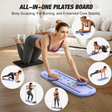 Pilates Board, Foldable Pilates Reformer Set with Timer 7-in-1 Multi-Purpose
