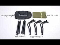 CB58 Camping Cot, 3Leg Compact Folding Storage Bag