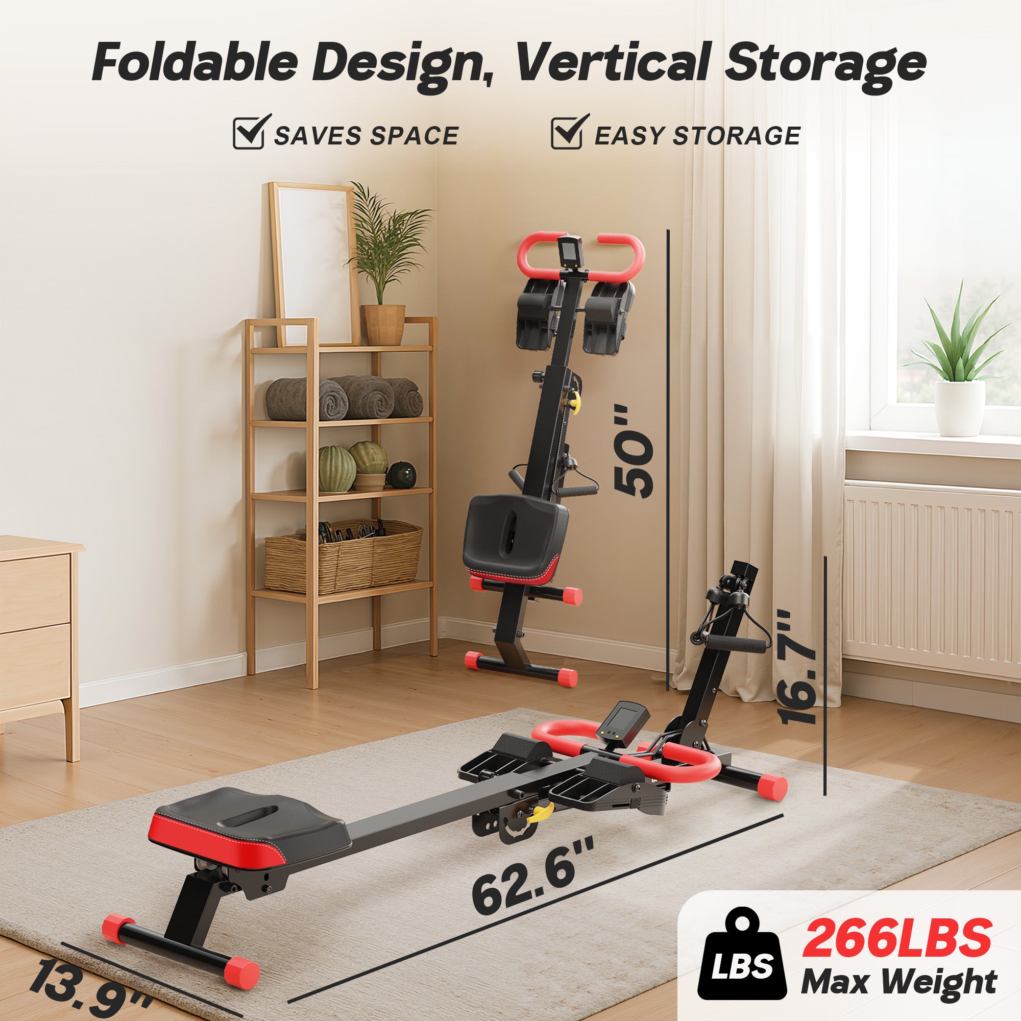 Ab Machine, 4 in 1 Foldable Rowing Full Body Trainer - WARMOUNTS ...